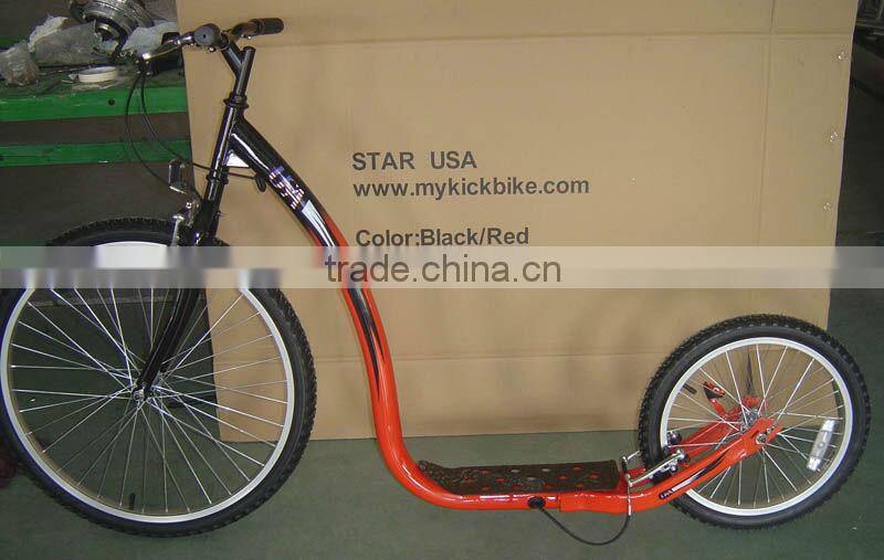 Adult Kick Bike With 26-18'' Steel Frame, Suspension Shocking Proof And Disc Brake