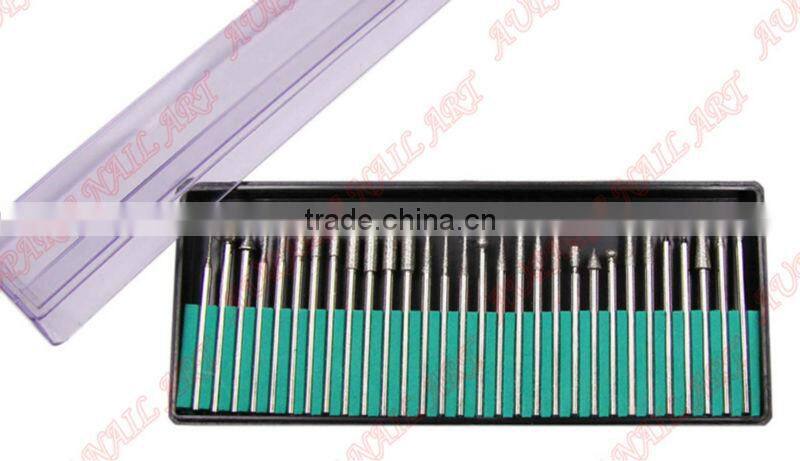 12pcs/set Golden Electric Nail File Drilling Bits -Ti-Plated -for Nail Art / Manicure / Polishing Machine - wholesale