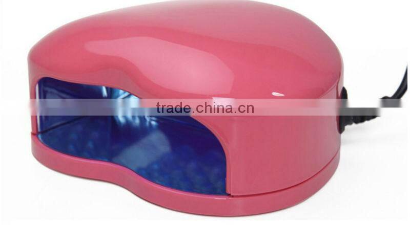 2014 New 220~240V EU Plug 3W LED Uv Lamp Nail Gel Polish Manicure Nail Dryer Mini Portable Heart Shap with CE certificated,