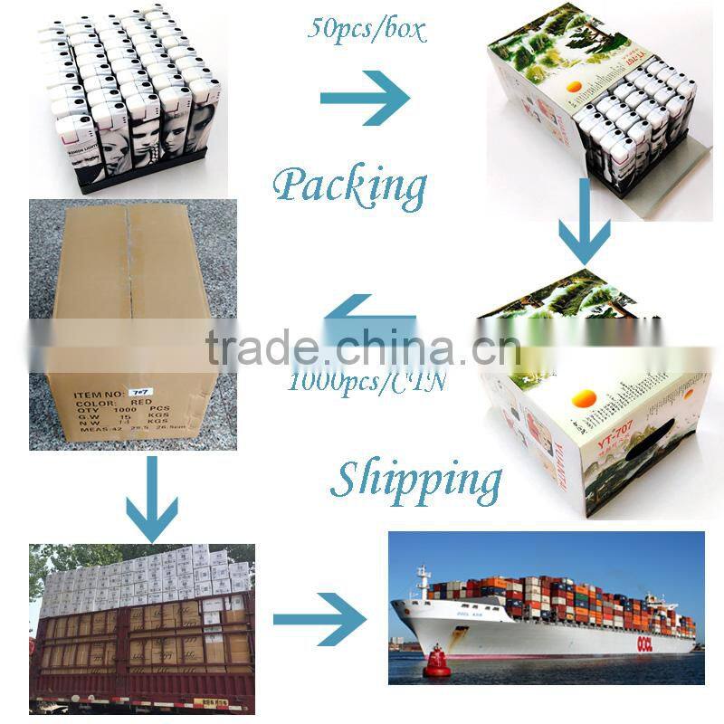 Wrapper lighters customzied refillable plastic gas lighter