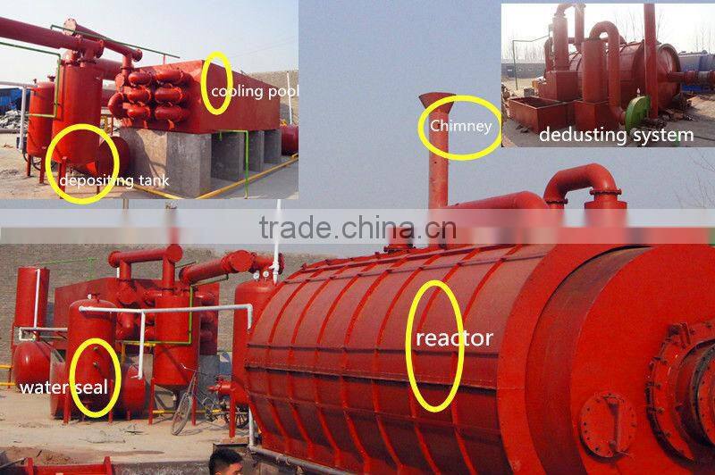 Waste plastic recycling machine crued oil refinery