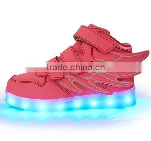Children Kids Unisex LED Light Lace Up Luminous Sneaker Casual Shoes USB Sport