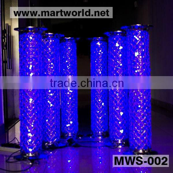 40inches Wedding Aisle silver LED RGB light wedding stages crystal pillars ,wedding stage crystal pillars