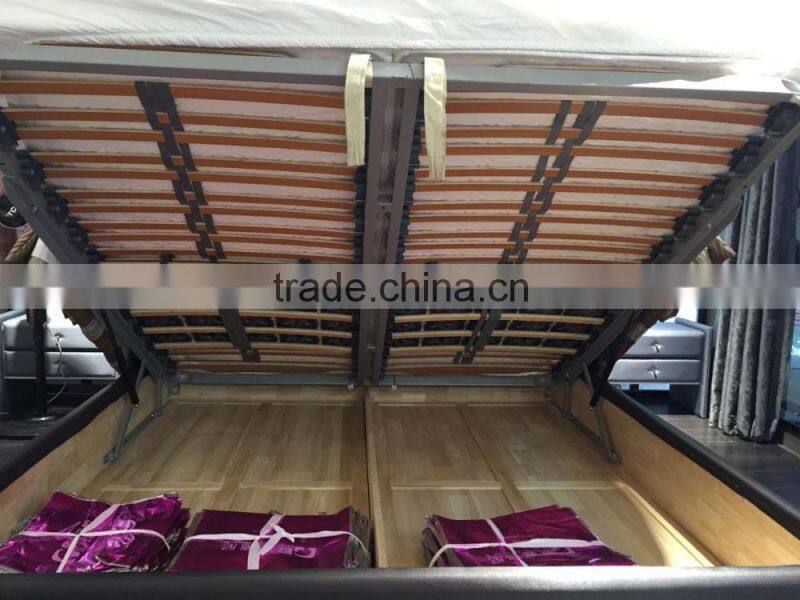 OGAHOME B0508 Fabric bed gas lift up double king size bed tv in foot baord