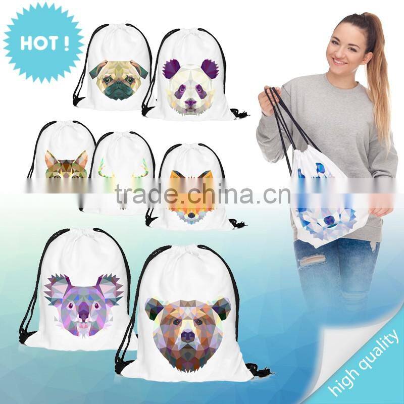 High Quality 3D Printed Cats Denim Duffel Drawstring Bag for Shoes