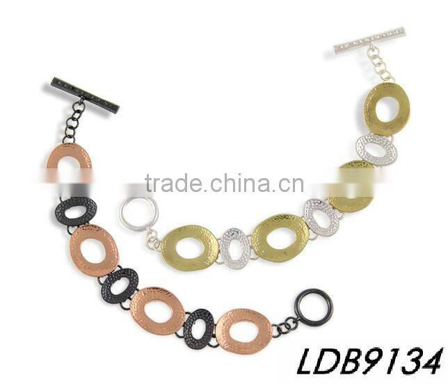 Gold and Gun Metal Alloy Interval Bracelets Fashion Jewelry