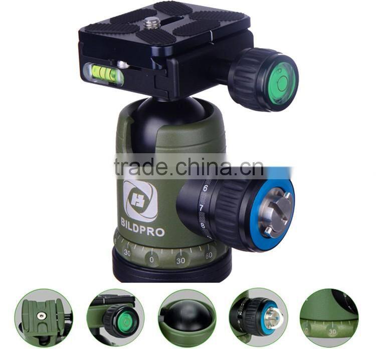 BILDPRO Factory Assembly Tripod Camera Composed Tripod Stand Aluminum and Carbon Fiber Available