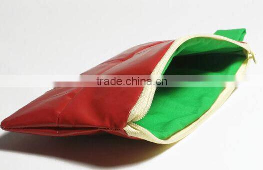 Red recycled pencil case plash proof zipper pouch mini cosmetic pouch