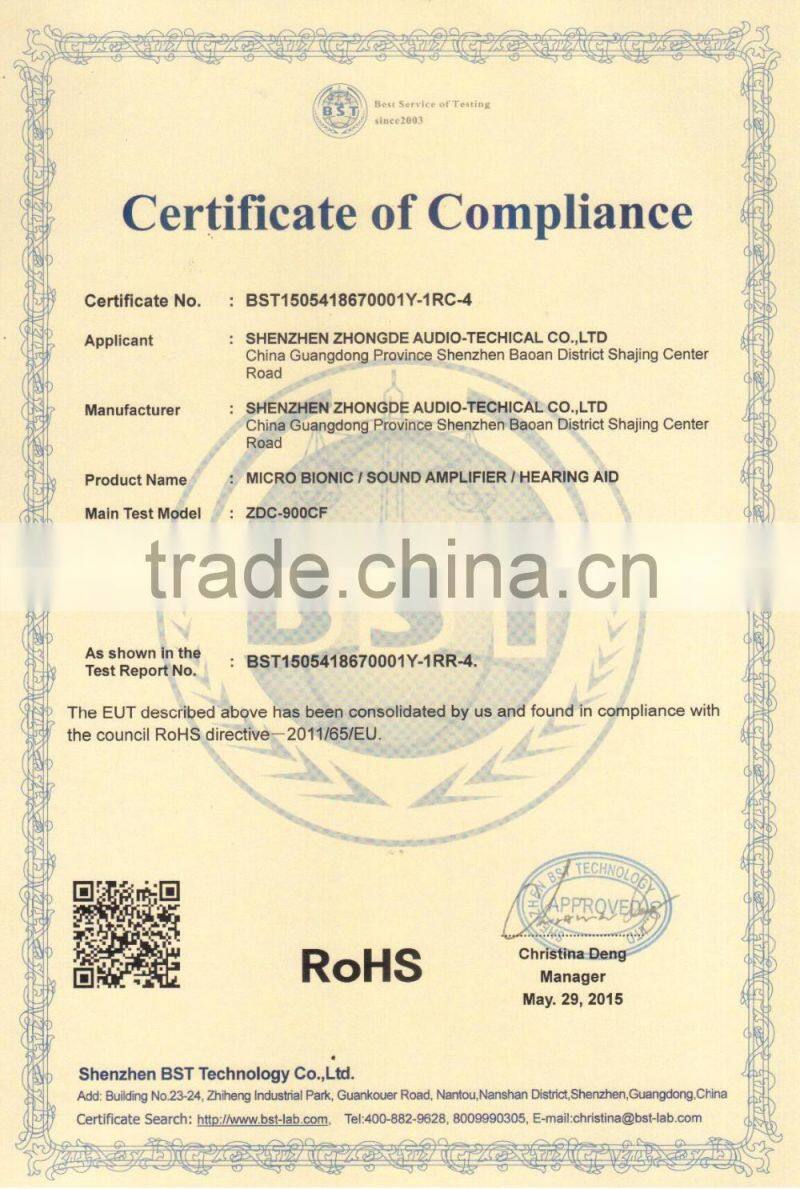 Rechargeable Medical instrument mini hearing aid for elderly