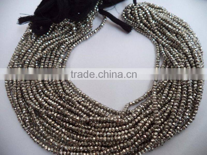 HANDMADE NATURAL BLUE FIRE LABRADORITE 3-4MM RONDELLE FACETED LOOSE BEADS STRAND