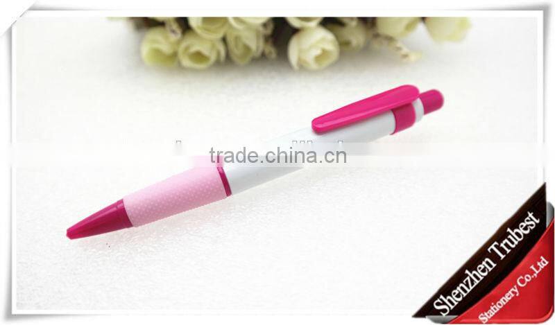 promotional plastic ball pen with rubber grip