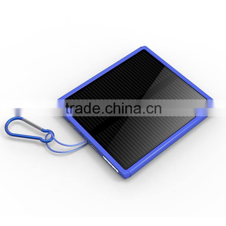 Newest fashion portable design solar phone charger power bank 12000mah especialy for outdoor and travel
