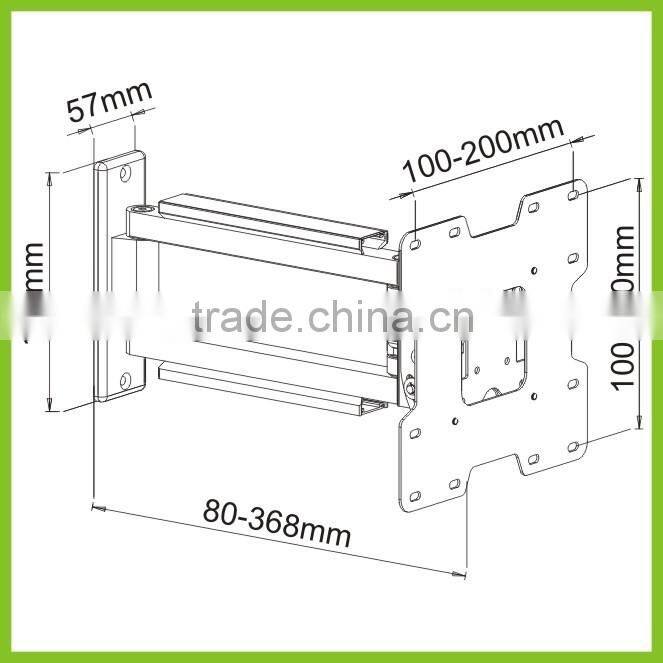 LCD2802 TV Wall Mount for most 13"-37" LED LCD Plasma Flat Screen VESA 200200 with Full Motion Aluminum Swivel Arm Wall Bracket