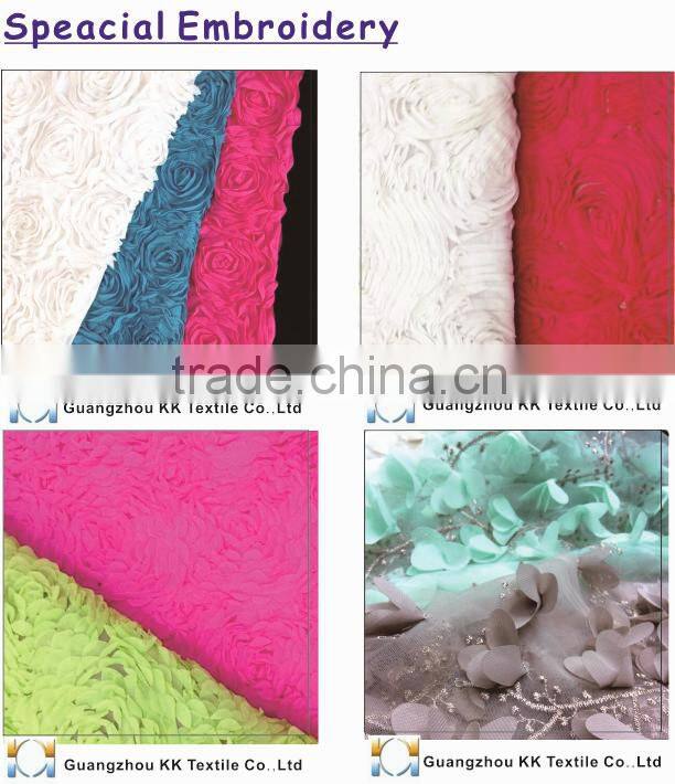 2014 Hottest embroidery fabric #8797 little flower white lace flower girl dress