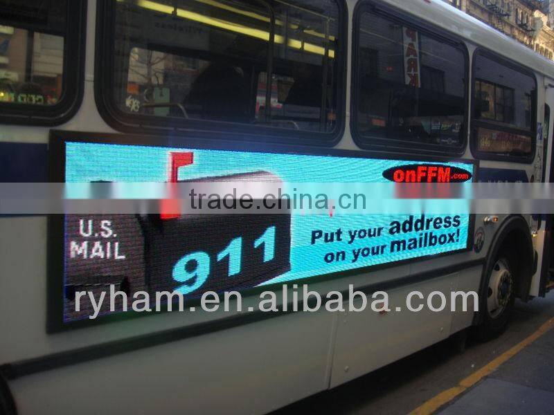made in china P6,P7.62, red,yellow color digital bus led sign / bus led electronic display