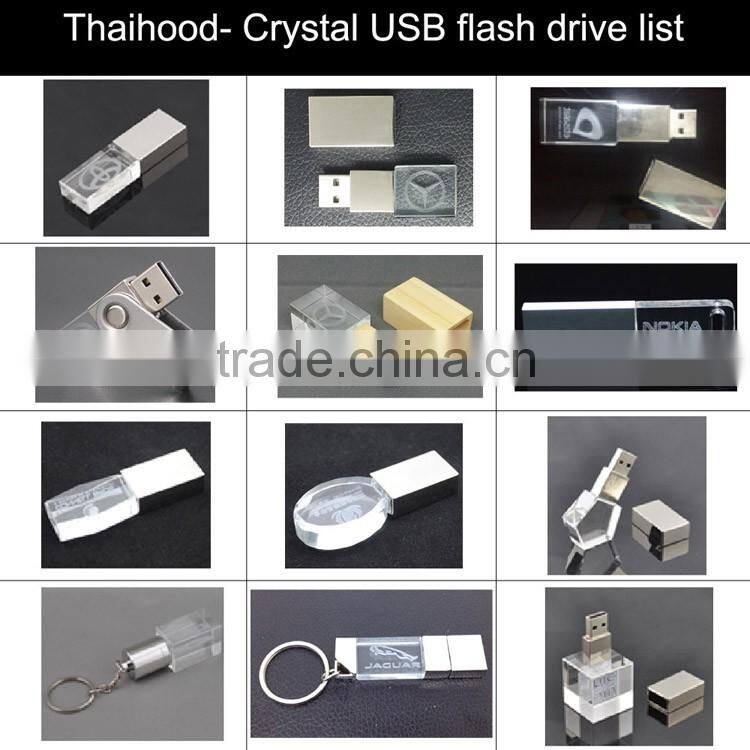 Factory Price Thin Lightweight Portable Metal USB Flash Drive with Chain