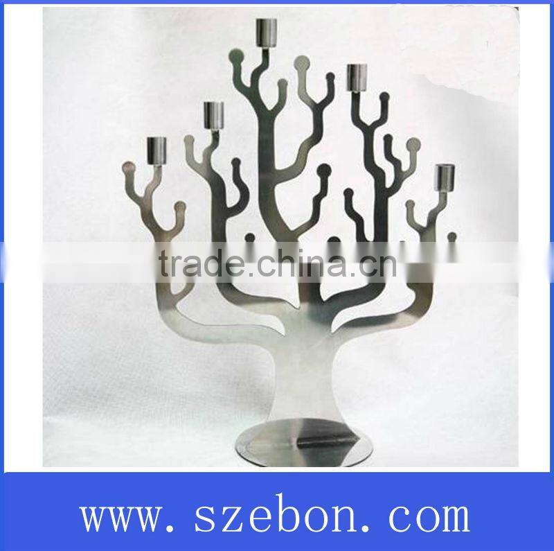 High quality long-stemmed stainless steel candle holder tealight candle holder