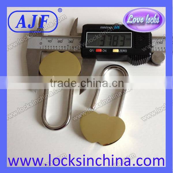 2014 popular 40MM brass double heart Love Padlock For lovers
