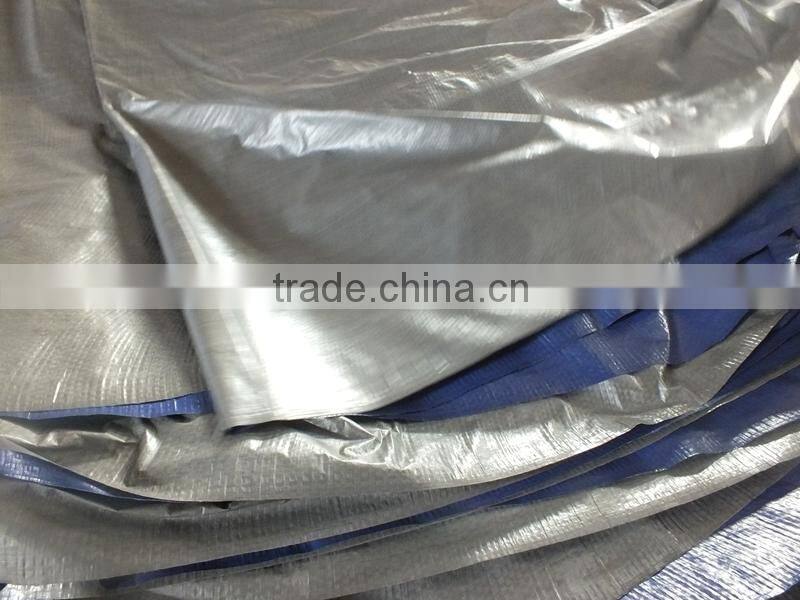 tarpaulin machine for sale PP sliver/blue triangle plastic rope waterproof anti-aging sunscreen outdoor cover factory sell