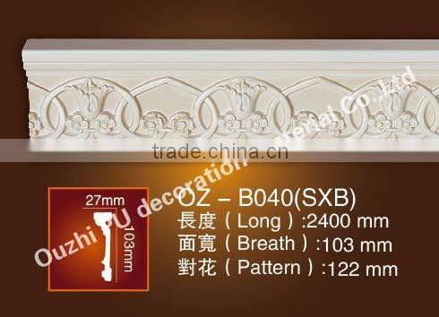 China Interior Decorative PU Cornice Moulding for Roof And Wall