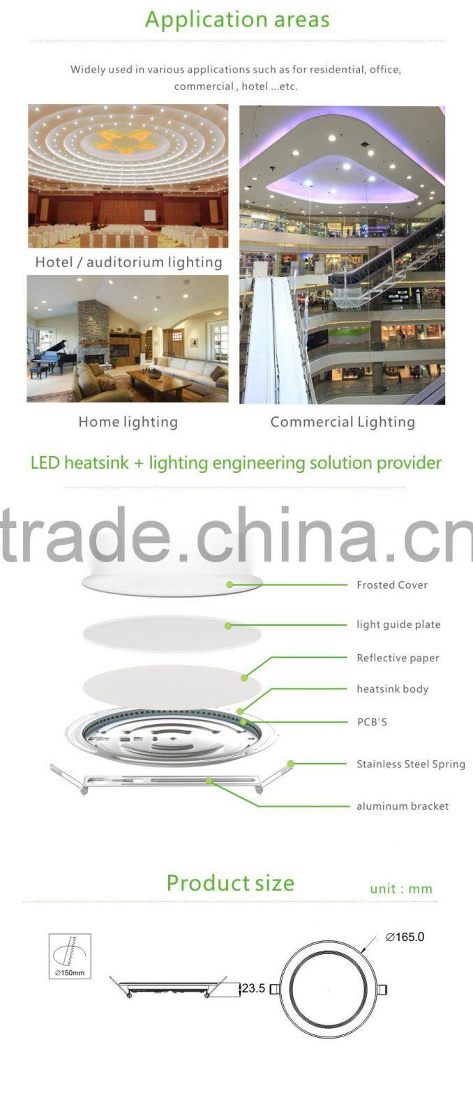 2015 shenzhen 30*30cm 18W Round LED Panel Light offer sample
