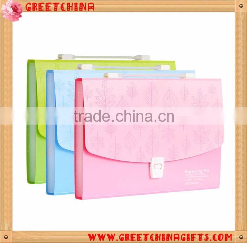 A4 Custom Candy Color Cute Multilayers Expanding File Folder With Handle