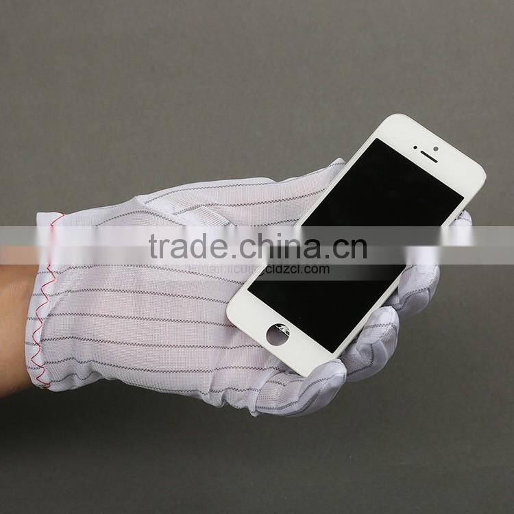 China white double side anti-static gloves/clean room gloves/