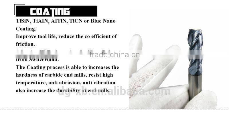 End milling cutter, SUS end router milling cutter, Stainless Steels 4 flutes flat end milling cutter