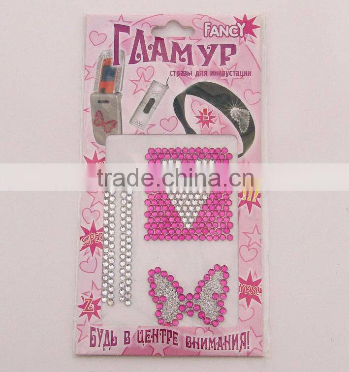 creative diy sticker,DIY product cell phone/MP3 diamond sticker,crystal sticker