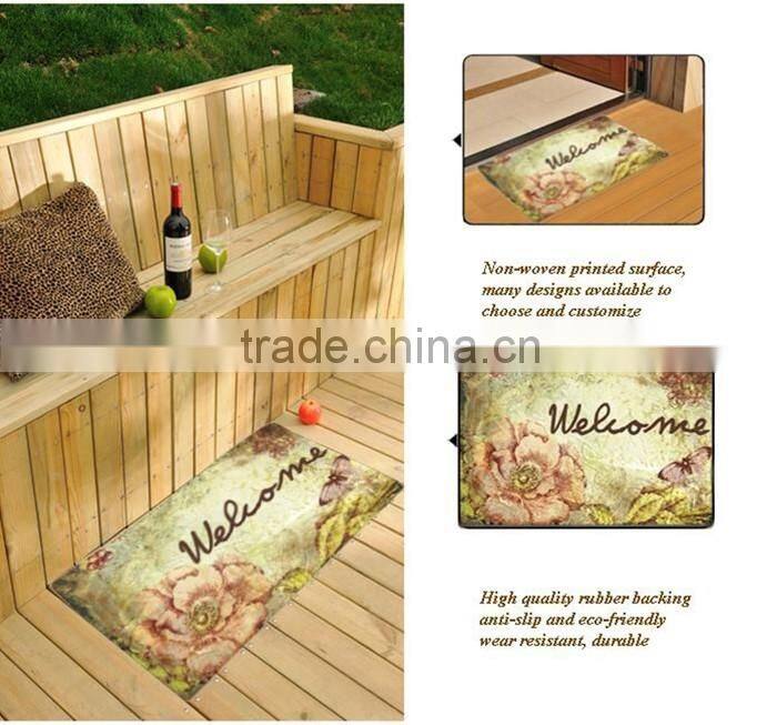 non-woven printing rubber mat print door mat rubber backing rubber floor mat