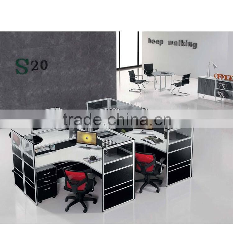 Accepted customized manufacturer 4 person modern office workstation