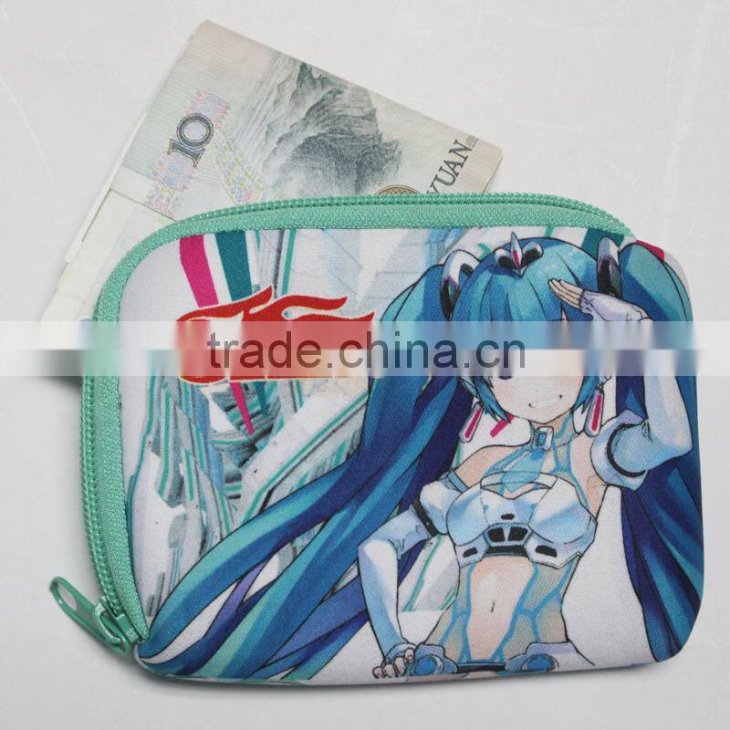 Promotion full colorful printing Neoprene SMALL ZERO WALLETS