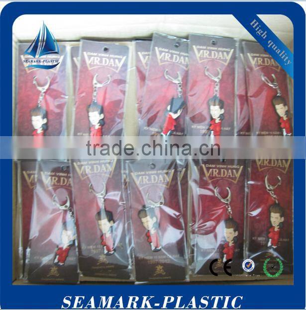 2016 high quality custom design rubber cartoon character keyring