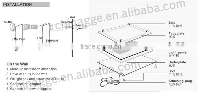 Slim Indoor Wall Hanging Backlit Crystal Advertising Light Box Window Display Real Estate Light Pockets