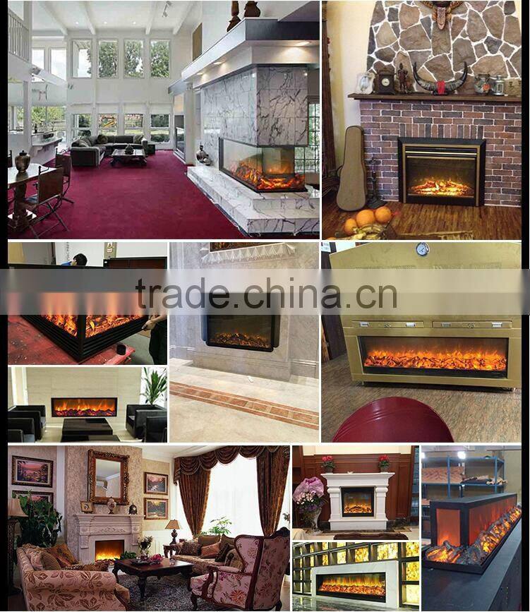 3 sided glass stand electric fire place