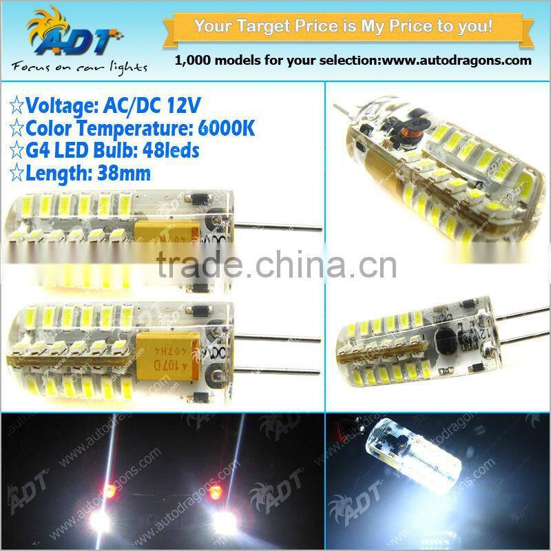 G4 AC/DC12V 6000K color temperature high power LED bulb with 48 pcs led in it