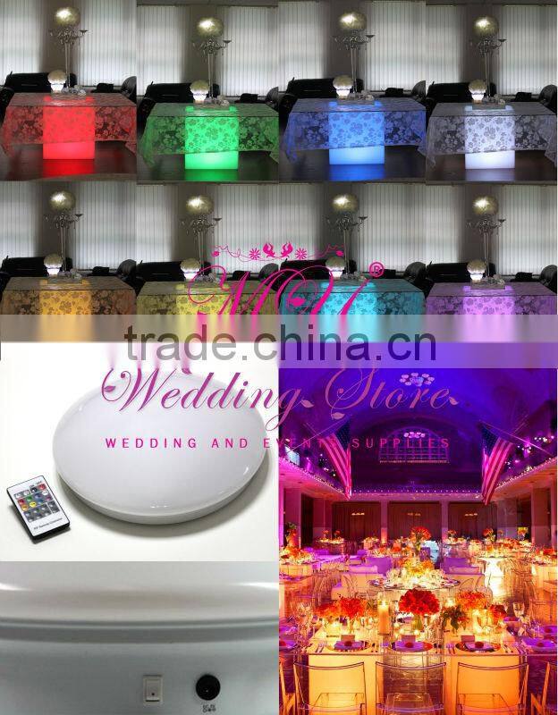 Rechargeable led under table light for wedding with remote control