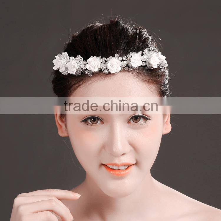 metal rhinestone flower garland headband, flower adult headbands