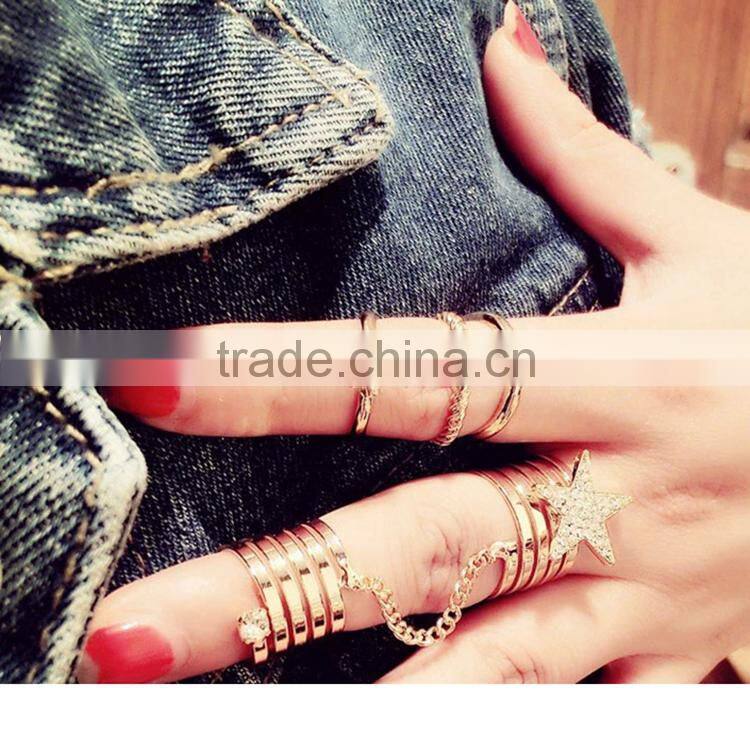 novelty antique silver rose flower shaped double ring