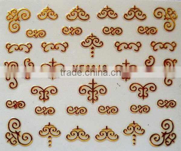 20 Designs Golden Nail Art Water Decal Sticker Transfer Stickers (XF6001-6020)HN1807