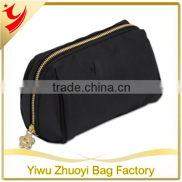 Black Fashion Brand Microfiber Cosmetic Bag In Simple Style