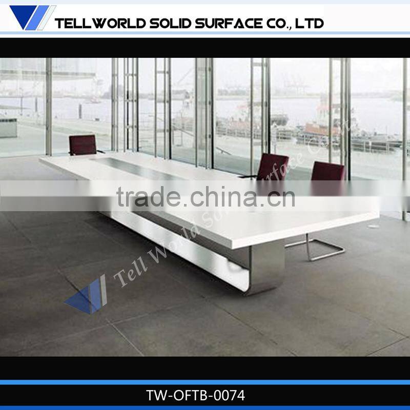 Top design cool Acrylic solid surface high gloss half round office desk