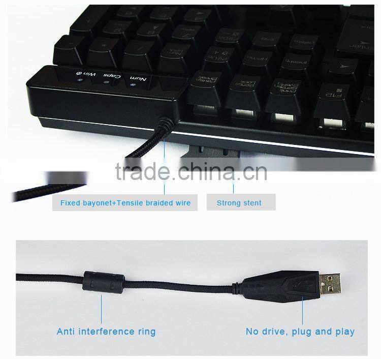 Adjustable backlit gaming keyboard_professional half mechanical keyboard