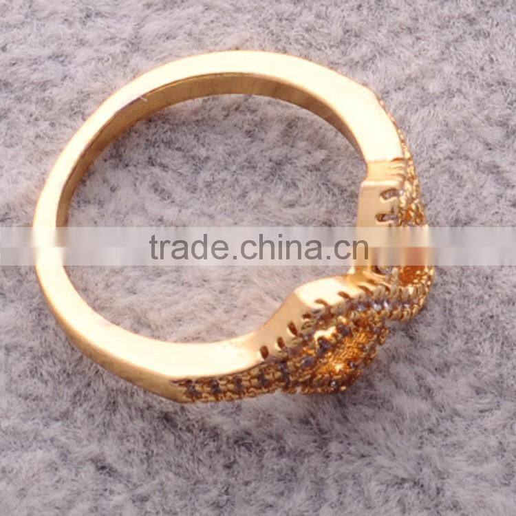 >>>2016 YIWU T&J women fashion Korean style rings gold plated infinity shape rhinestone crystal rings for lady/