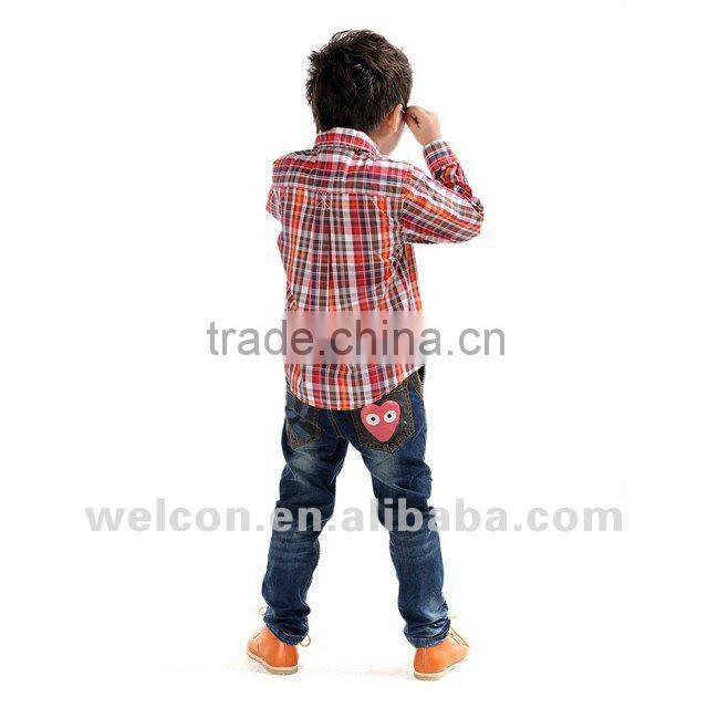 long sleeve new fashion design brand children shirt 100% cotton children dress for boy