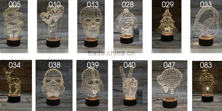 3D Optical Night Light Sponge Baby 7 RGB Light Colors 10 LEDs AA Battery or DC 5V Mixed Lot