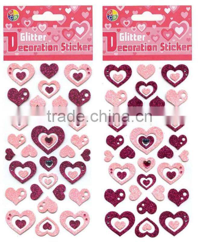 Glitter Stickers for Valentine's day_Heart