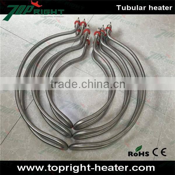 Topright high density 6kw U type industrial brass flange electric tubular