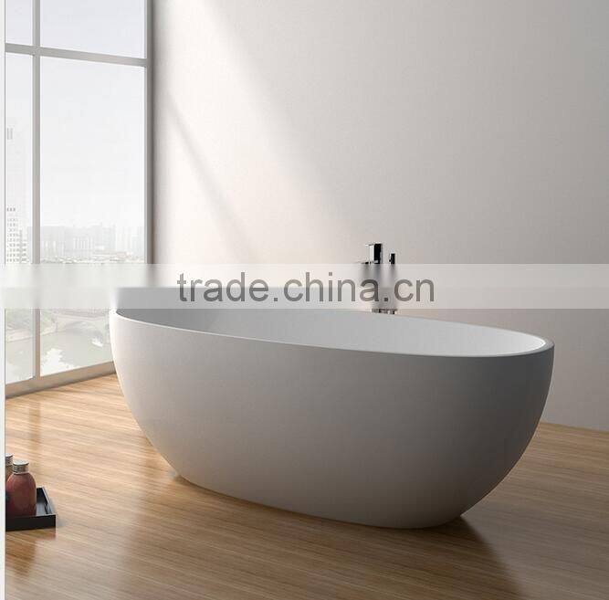 Luxurious used freestanding bathtub-oval stone resin bathtub,freestanding solid surface bathtub