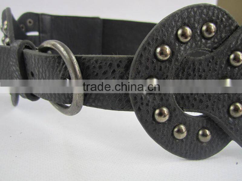2016 new PU elastic with stud belt for women dress